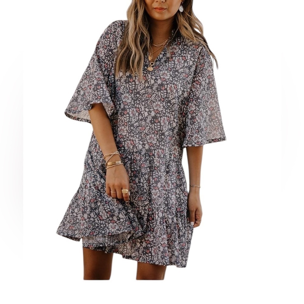 New floral drop waist dress